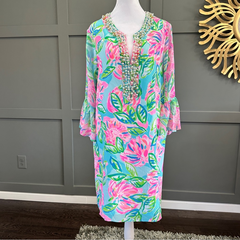 ❤️Lilly Pulitzer Blue and Pink Resort Sundress - Picture 2 of 10